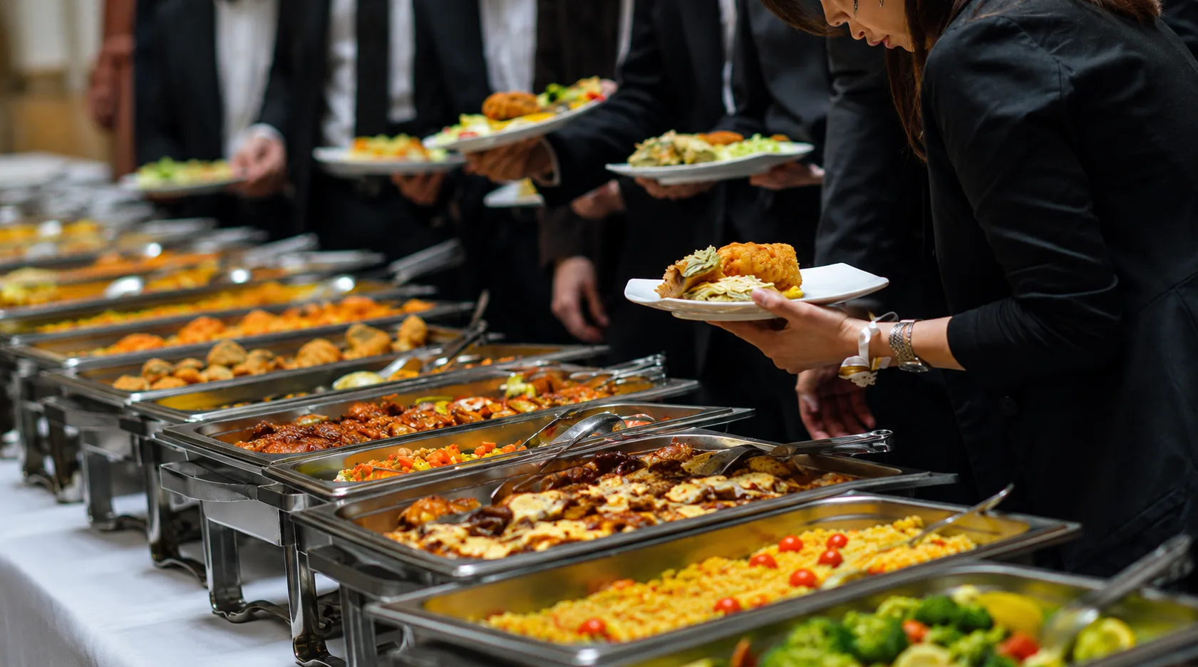 Indian buffet catering spread