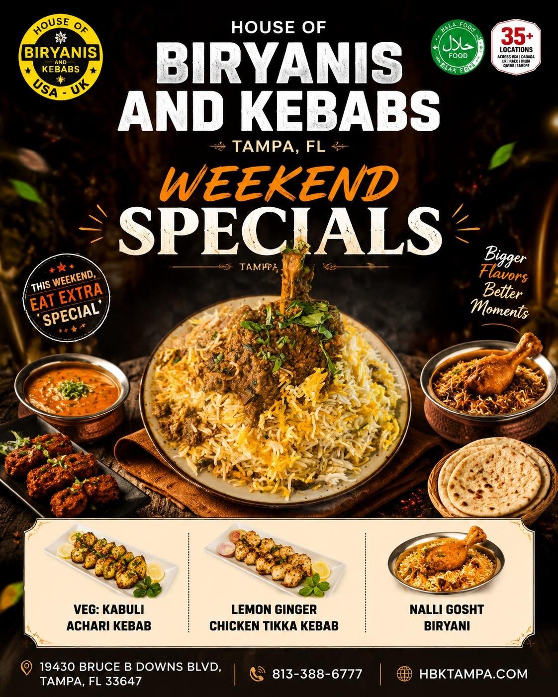 House of Biryanis and Kebabs Tampa weekend specials